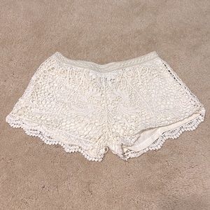 Tinseltown White Lace Shorts